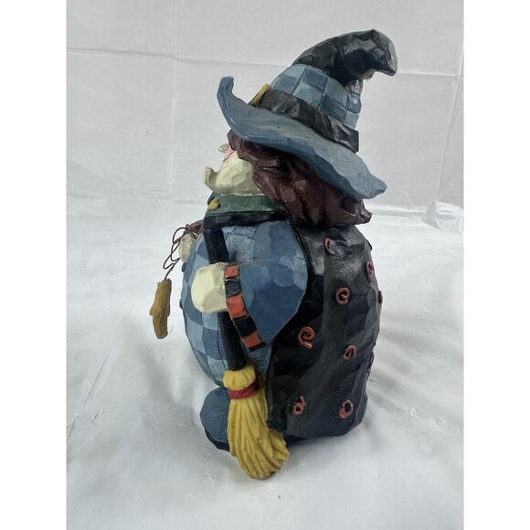 Halloween Primitive Folk Art Classic Americana Witch Figurine Decor Resin - Picture 5 of 7